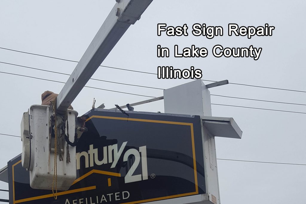 Sign Service in Zion Fast Sign Repair in Lake County Illinois