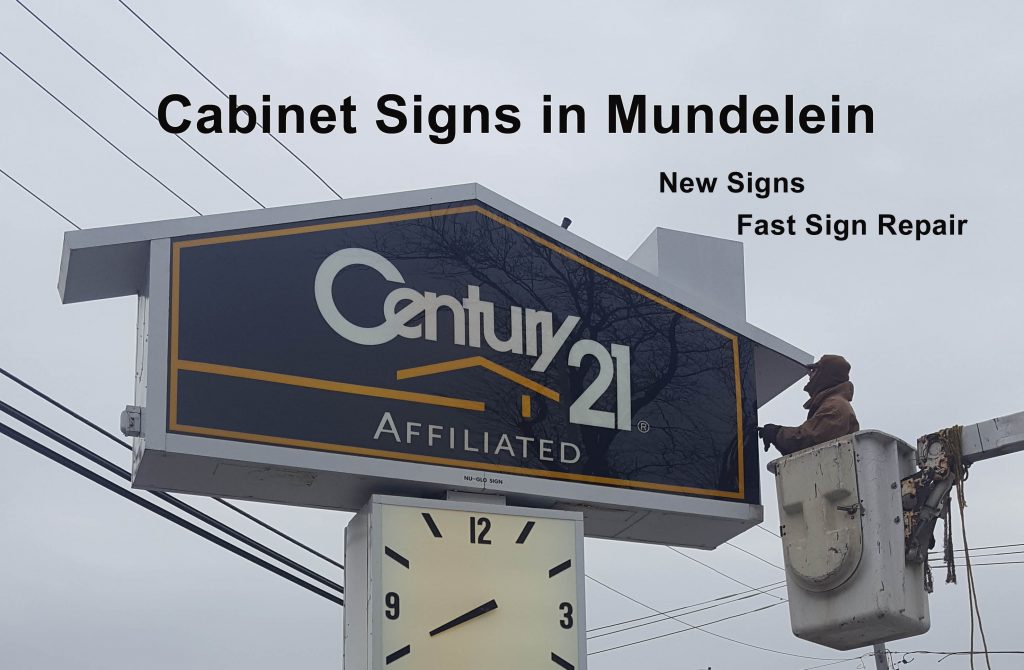 Cabinet Signs in Mundelein Illinois - New signs and fast sign repair