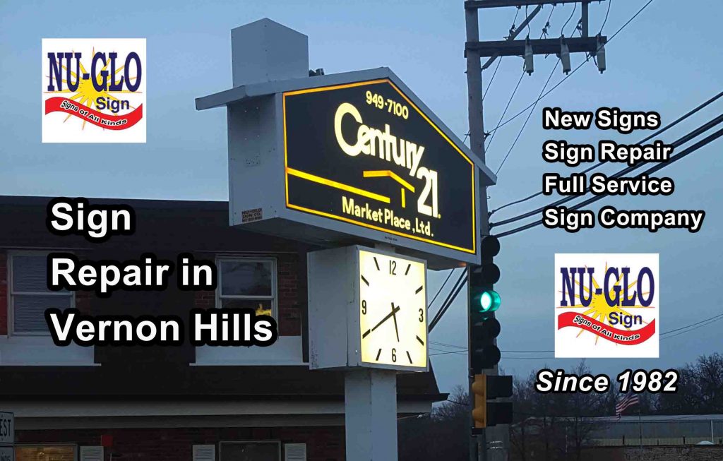 Sign Repair in Vernon Hills - Back and Looking Good