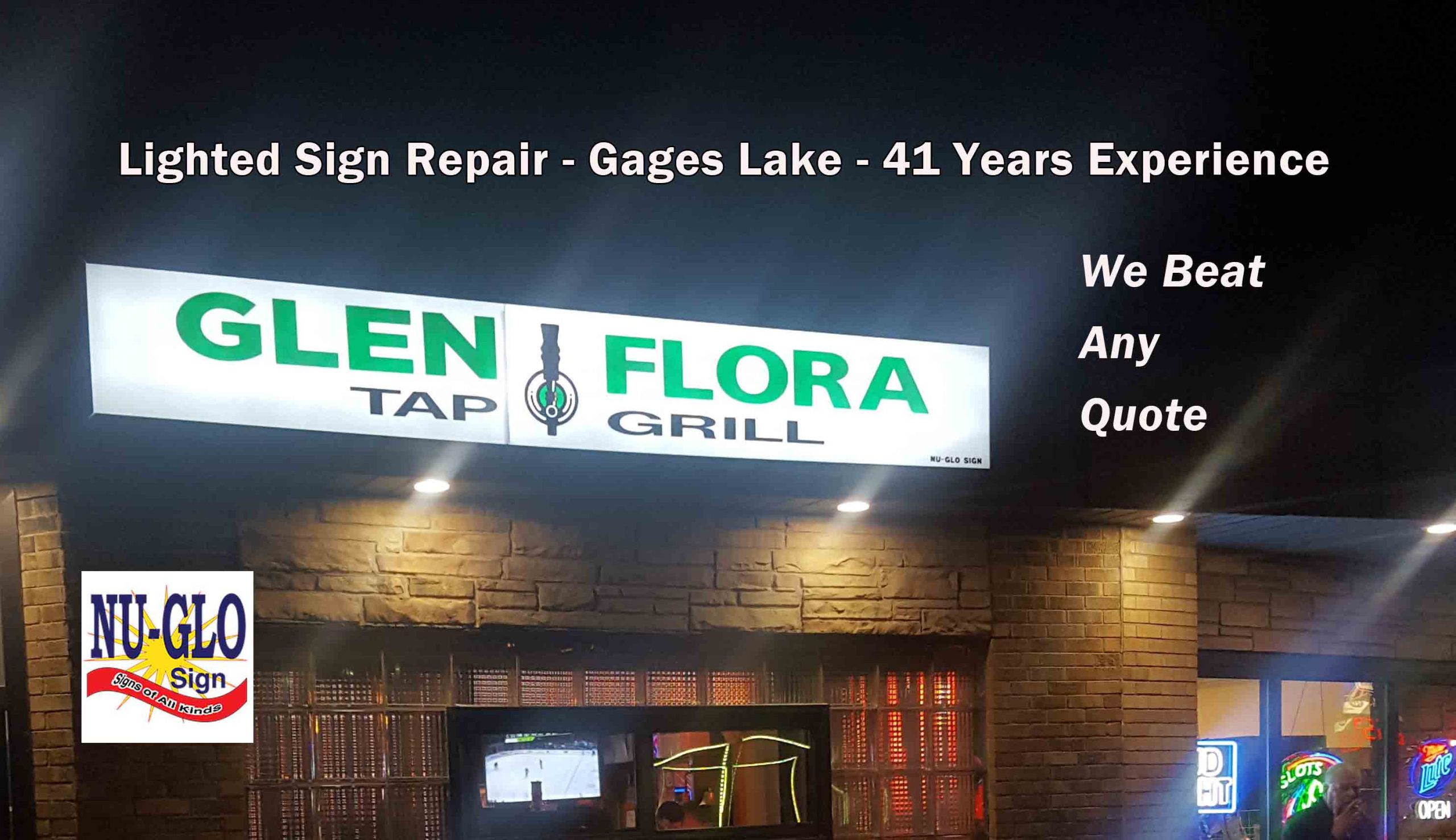 Lighted Sign Repair - Gages Lake